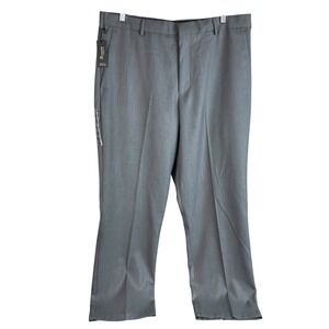 NEW Dockers Premium Refined Pattern Dress Pants 38x32 Gray‎ Flat Front Stretch